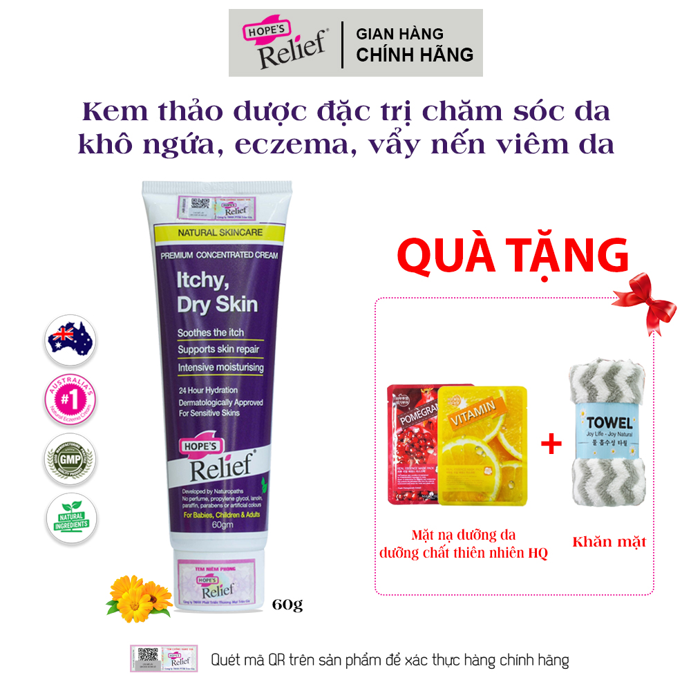 [QUÀ TẶNG] Kem đặc trị chăm sóc da eczema, vảy nến, viêm da Hope’s Relief 60g