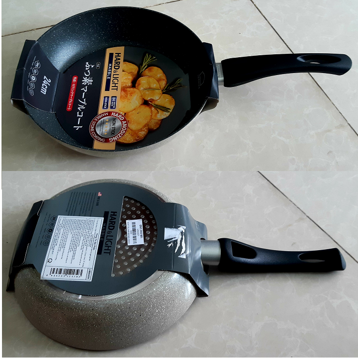 [HCM]chảo vân đá đáy từ lock&lock - chảo vân đá hard&light marble lock&lock