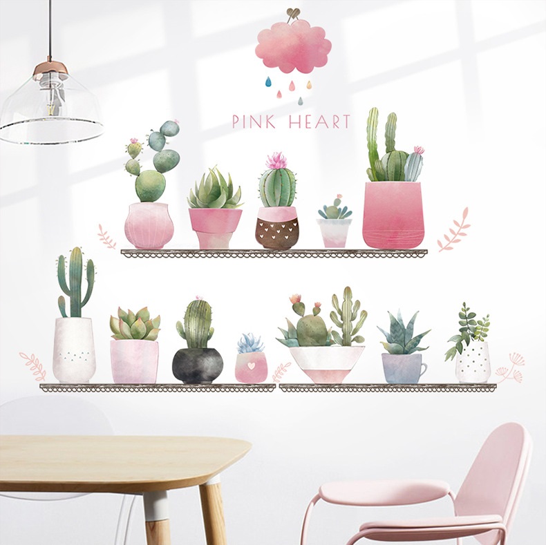Decal dán tường Chậu cây hồng - C19 - Vivadecal