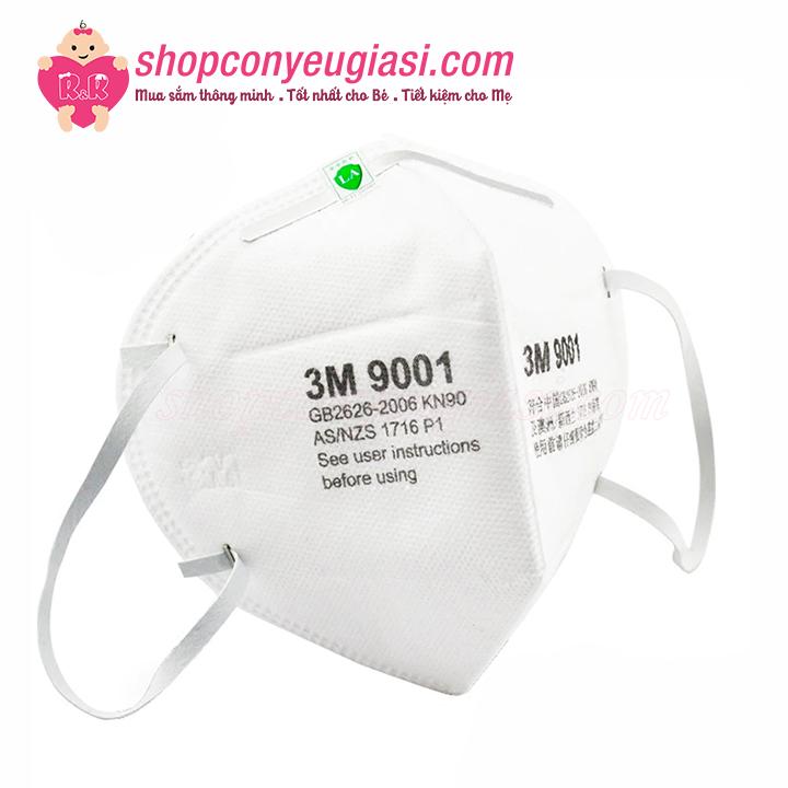 Khẩu Trang Lọc Bụi Và Khói, Set Bỏ Túi 3M 9001A Màu Trắng