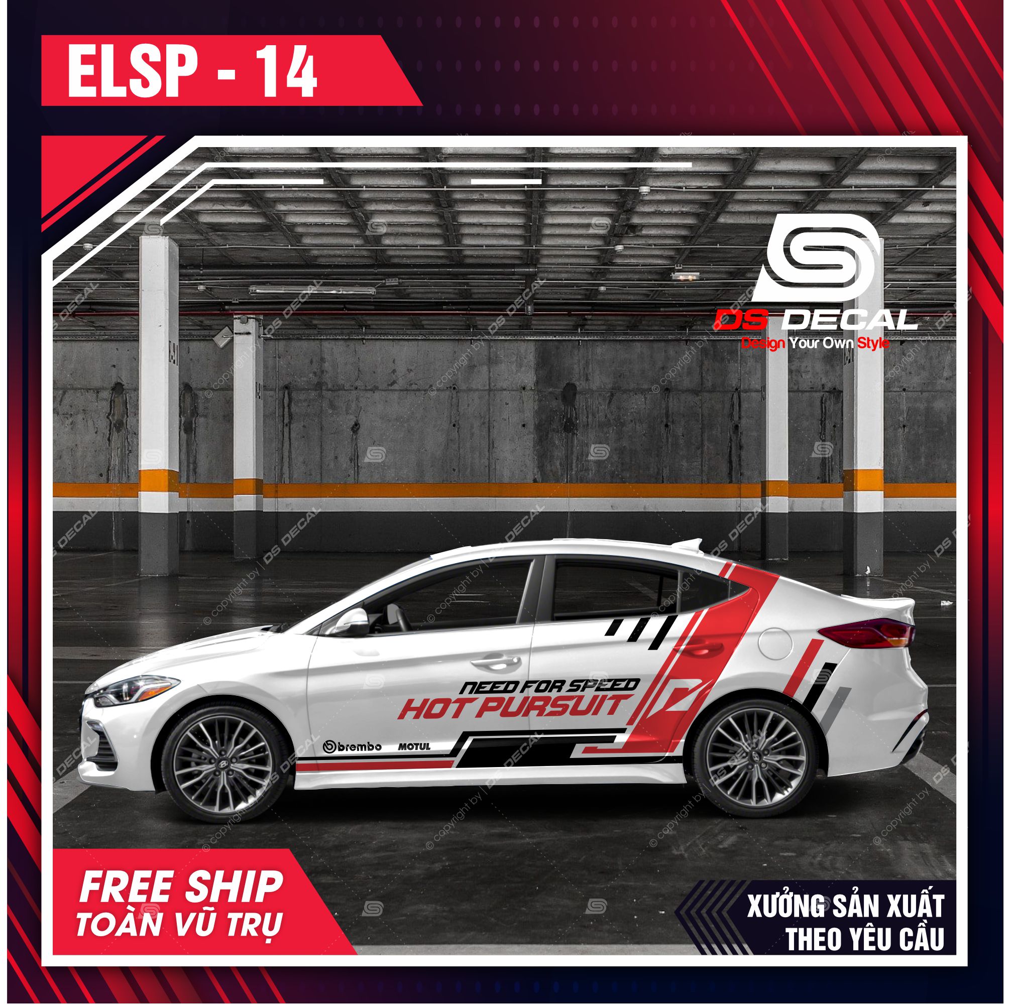 Tem dán xe ô tô hyundai elantra - 14, sticker trang trí xe ô tô, decal dán ô tô pvc chống nước - dsdecal