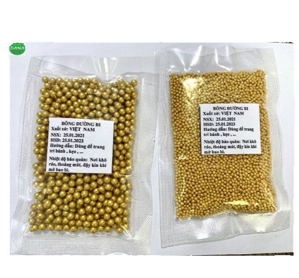 Bông đường, kẹo bi nhũ vàng 50g