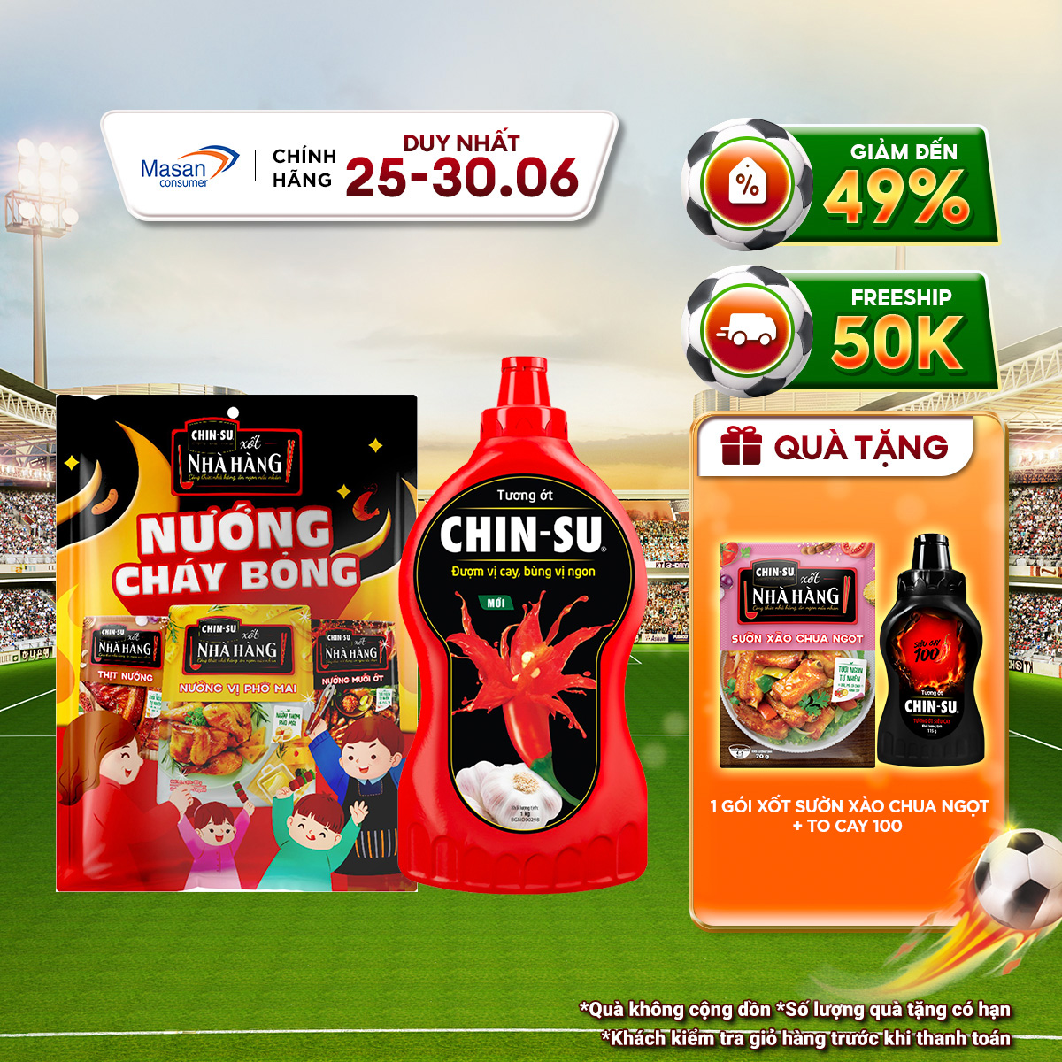 Combo xốt CHIN-SU nướng cháy bỏng (1túi xốt Thịt nướng mới 80gr + 1túi xốt nướng muối ớt 80gr + 1túi xốt nướng phô mai 80gr) + Tương ớt Chin-su 1kg