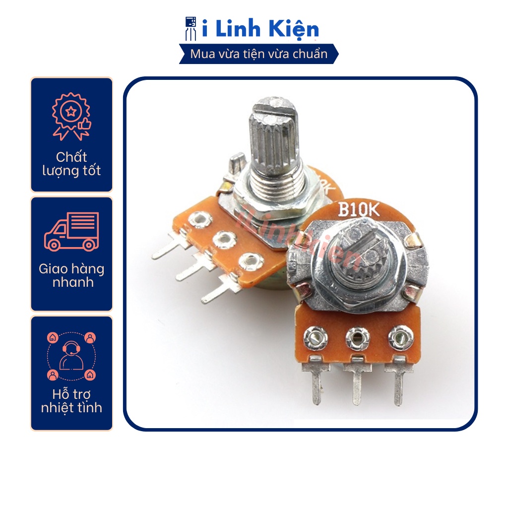 Chiết áp đơn 10k wh148-b10k 15mm chất lượng tốt