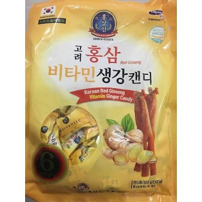 Combo 05 Kẹo Gừng Hồng sâm Korea Red Gingsen Hàn Quốc (Gói 300g *5)