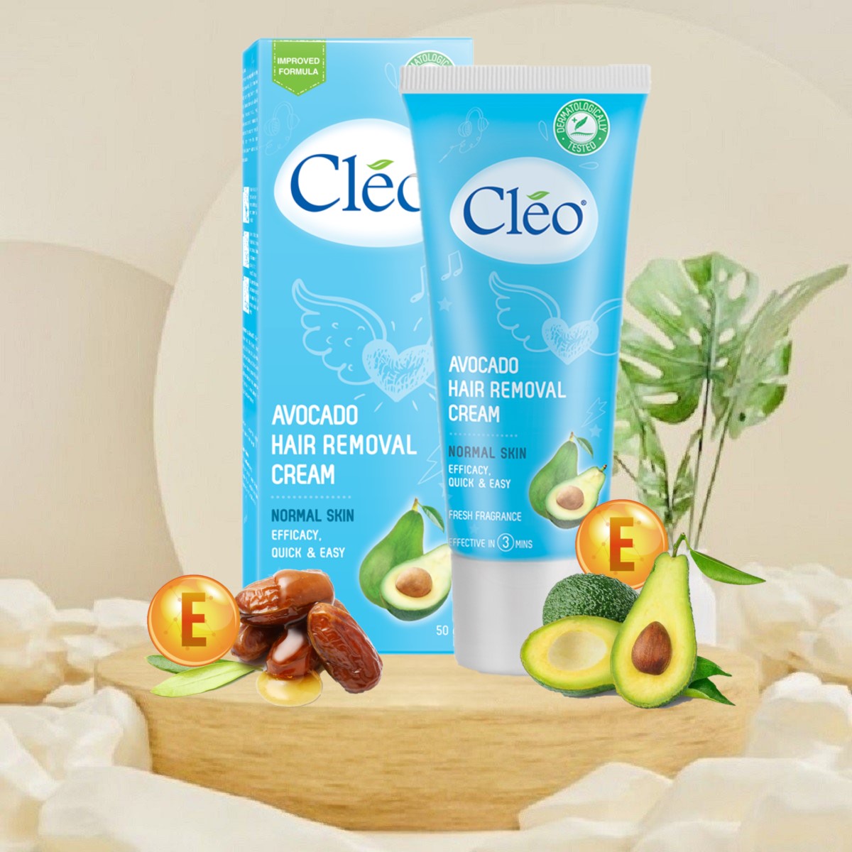 Kem Tẩy Lông CLEO 50g Chiết Xuất Bơ Cho Da Thường và Da Nhạy Cảm  CLÉO  Avocado Hair Removal Cream 50g