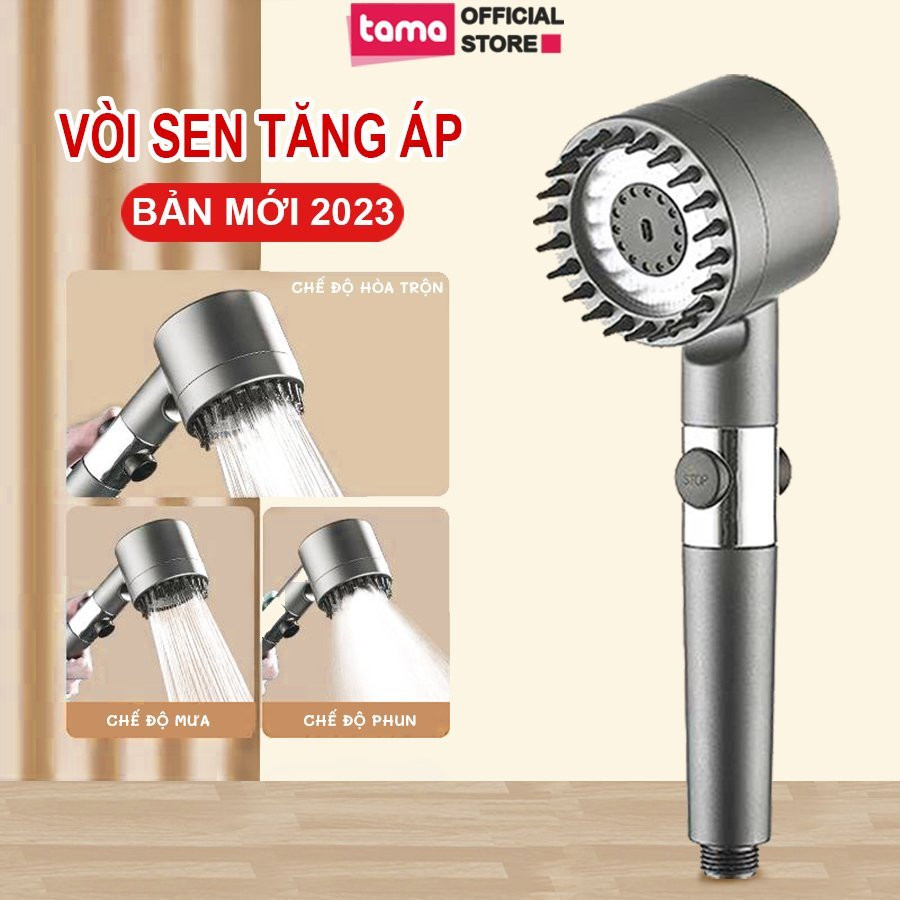 Vòi hoa sen tăng áp shower head 3 chế độ, đầu vòi hoa sen mát xa cao cấp tặng kèm dây vòi 1m5