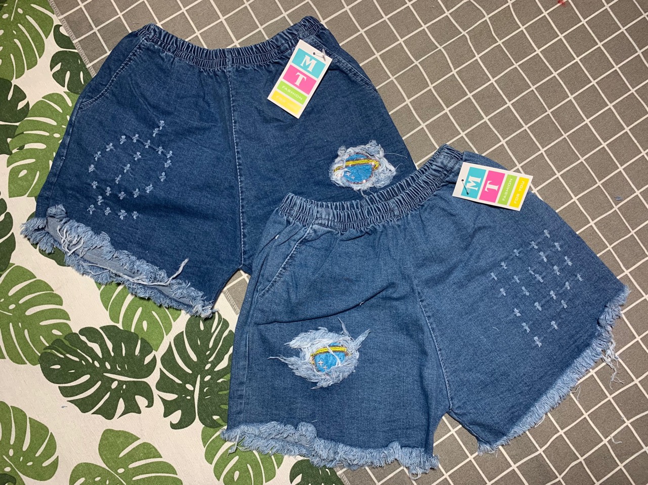 Quần short, quần đùi jean nữ thời trang lưng thun co giãn tốt dễ mặc