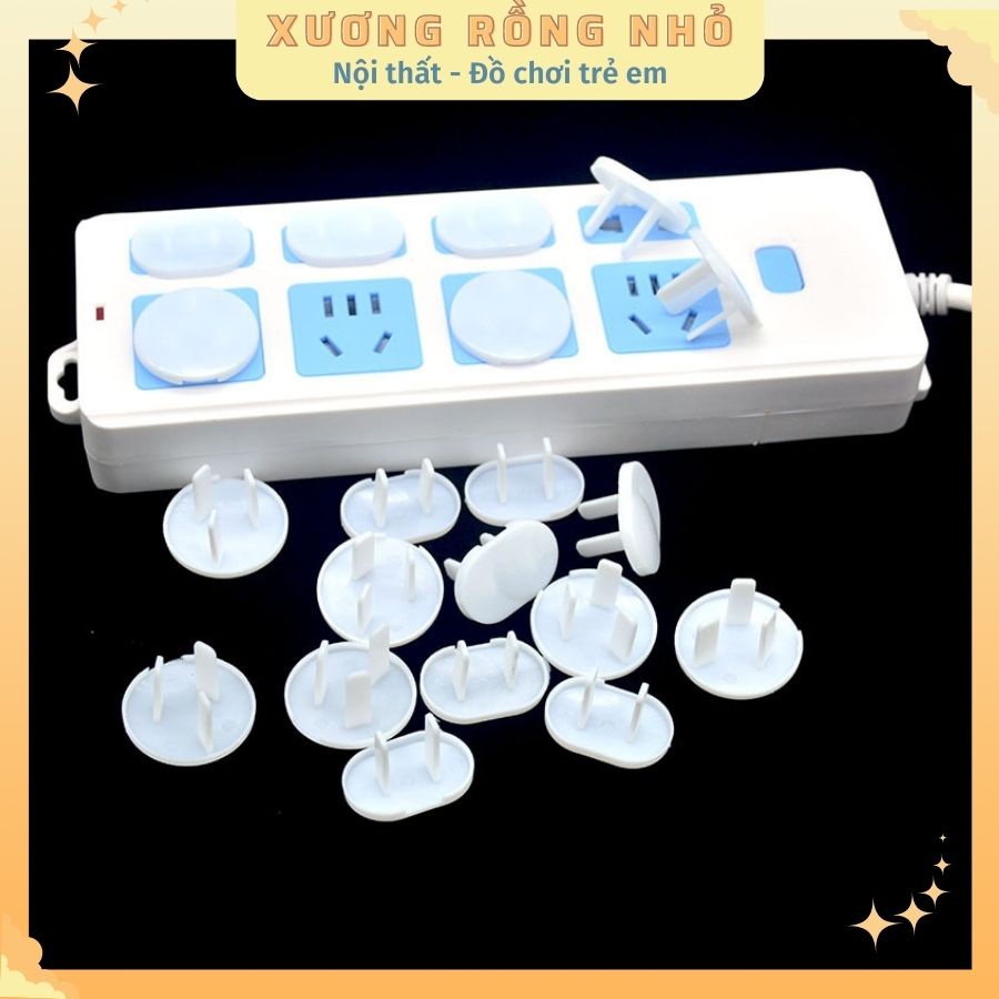 Set 10 nút bịt ổ điện chống cháy, chống giật an toàn cho bé- che ổ điện 2 chân cao cấp-xương rồng nhỏ