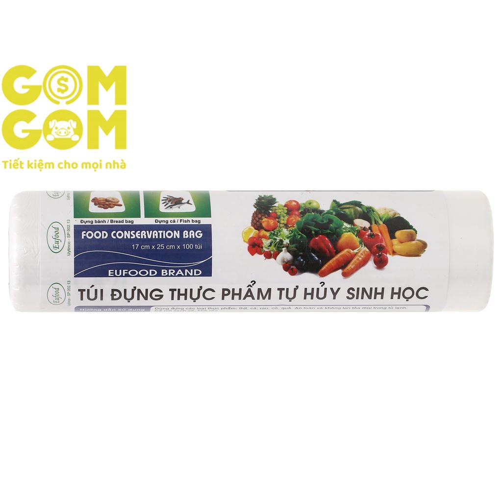 Túi tự hủy sinh học eufood 17x25 100 cái