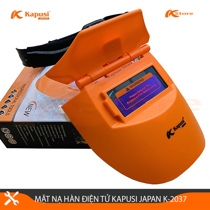 MẶT NẠ HÀN ĐIỆN TỬ NHẬT KAPUSI K-2037 TỰ ĐỘNG ĐIỀU CHỈNH SÁNG TỐI, KÍNH HÀN CAO CẤP CHỐNG LÓA BẢO VỆ MẮT