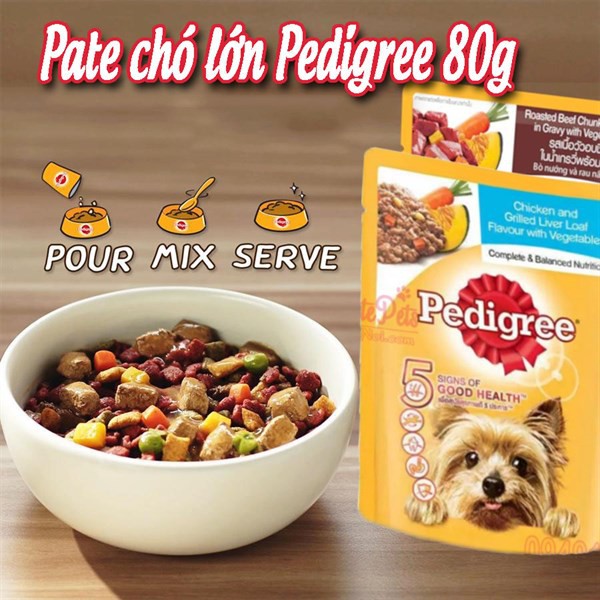 Pate Pedigree cho chó theo từng giai đoạn tuổi gói 80gr giàu dinh dưỡng