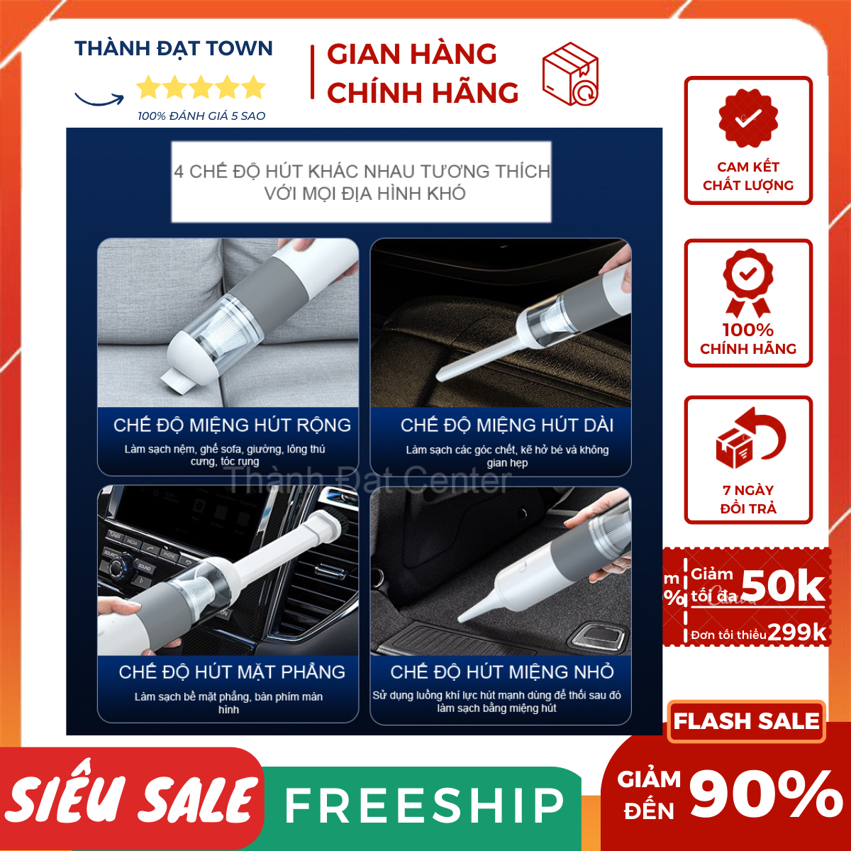 Máy hút bụi cầm tay không dây V01 hút bụi ô tô Vacuum Cleaner Mini công suất 120W