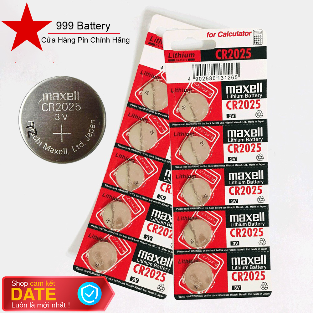 Combo 10 viên pin Cr2025, pin Cmos Maxell lithium 3V