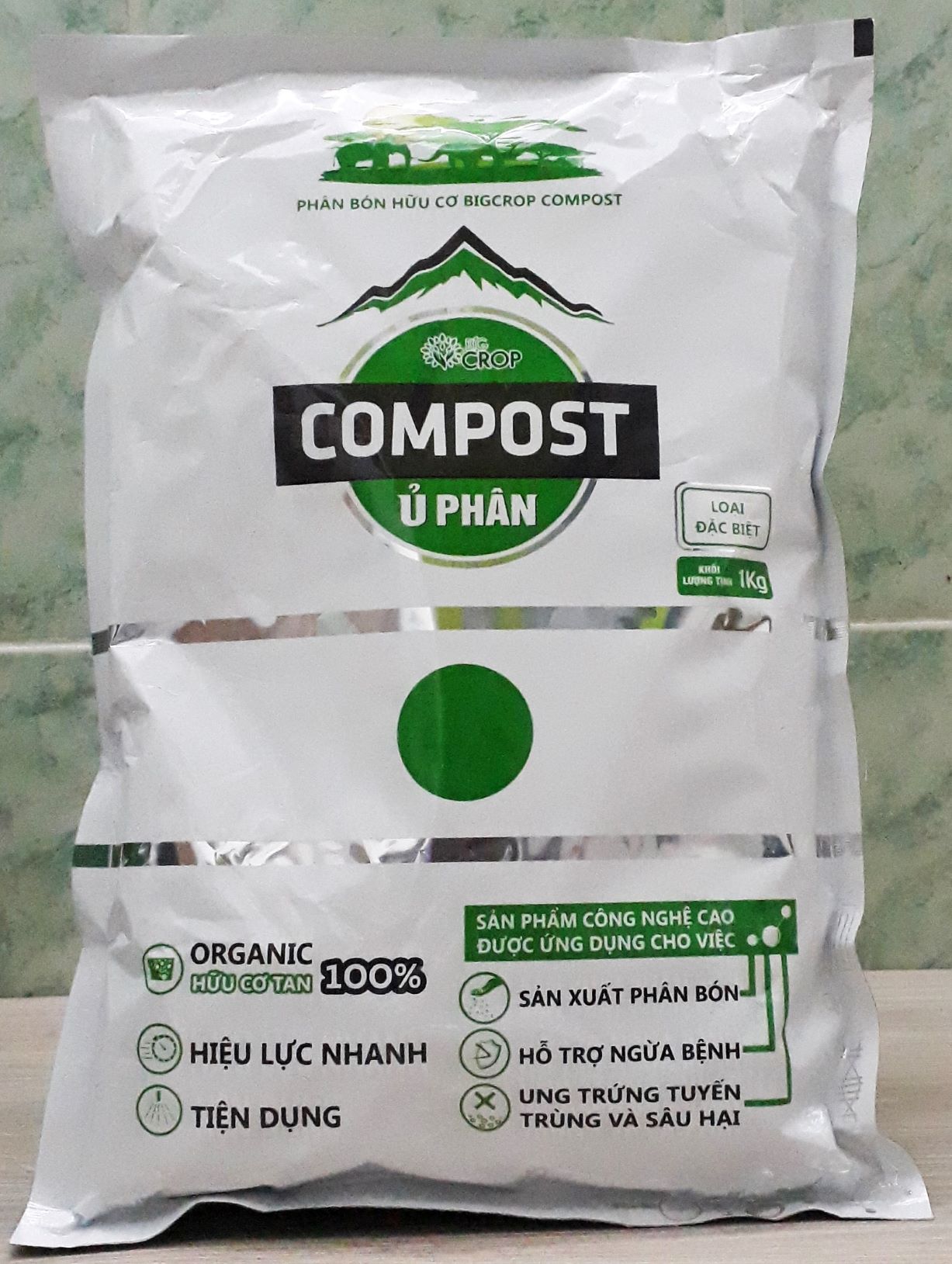 Phân bón hữu cơ tiện dụng, hiệu lực nhanh, dùng sản xuất phân bón hữu cơ bigcrop compost hiệu compost ủ phân_gói 1 kg