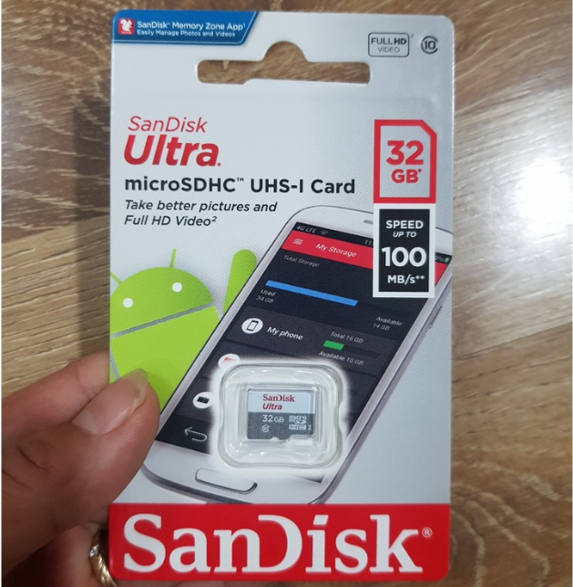 Thẻ nhớ sandisk 32gb microsdhc 32gb ultra class 10 667x 100mb/s