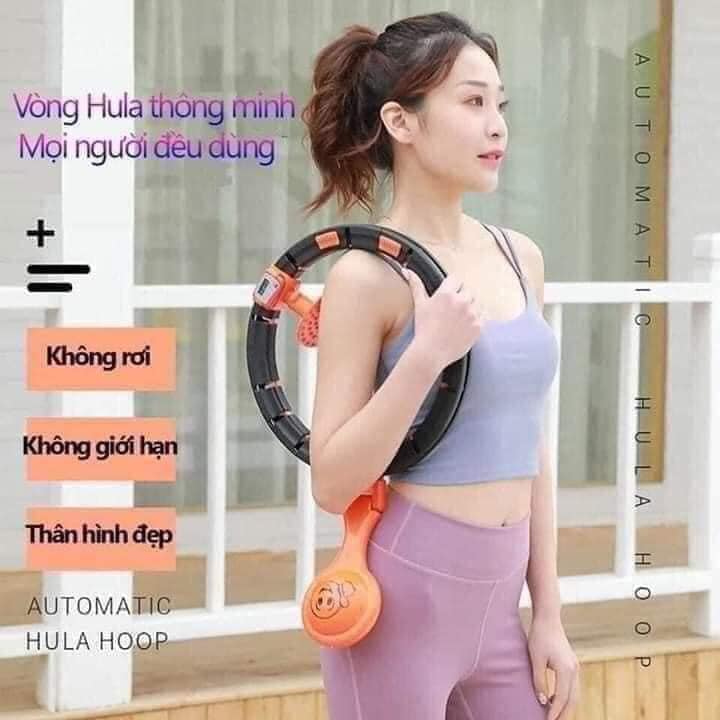Vòng lắc eo thông minh giảm mỡ bụng giảm cân Nữ và Nam Massage Hula Hoop để tập thể hình Gym cho thon gọn có đồng hồ đo số vòng