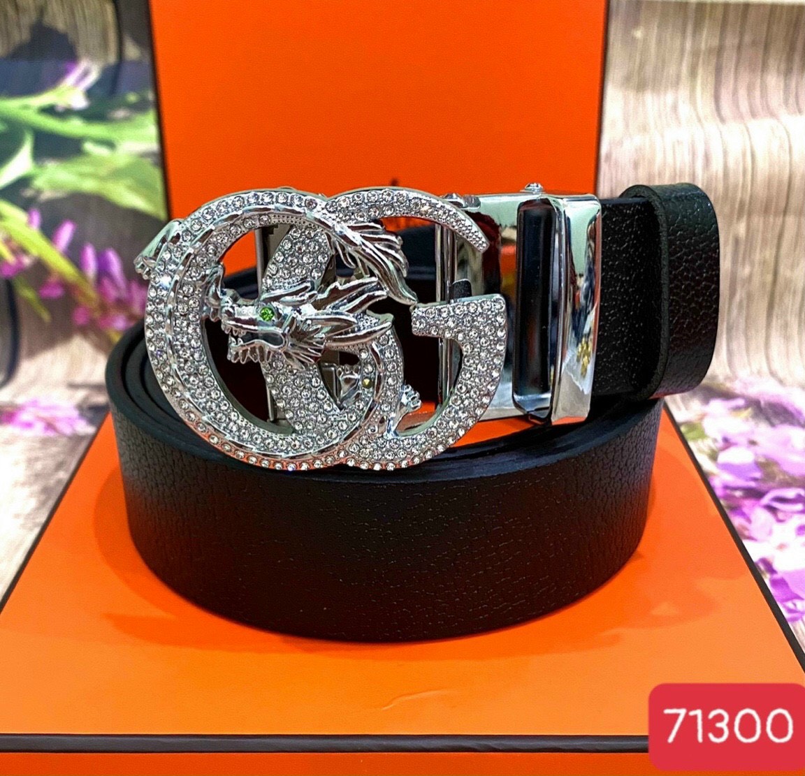 Thắt Lưng nam, Dây Nịt Nam Da Bò Hoạ Tiết GG Đính Đá Cao Cấp