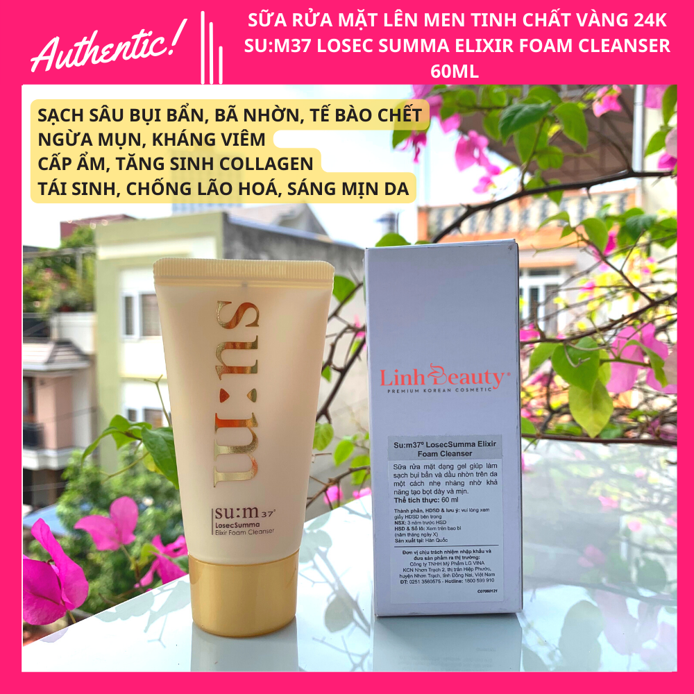 Tuýp Sữa Rửa Mặt Sum vàng Losec Summa Elixir Foam Cleanser 60mL