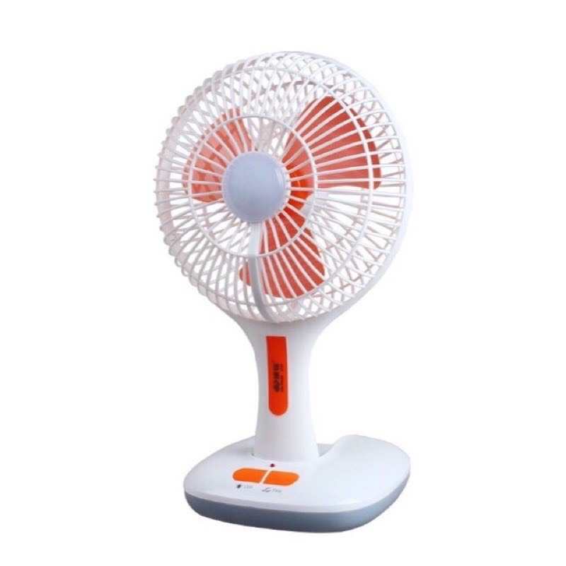 Quạt tích điện gấp gọn có đèn km cao cấp f0166 {pin trâu]