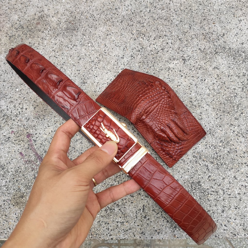 [free ship] [giá hủy diệt] set cá sấu [ví bàn tay + nịt gai lưng] set2