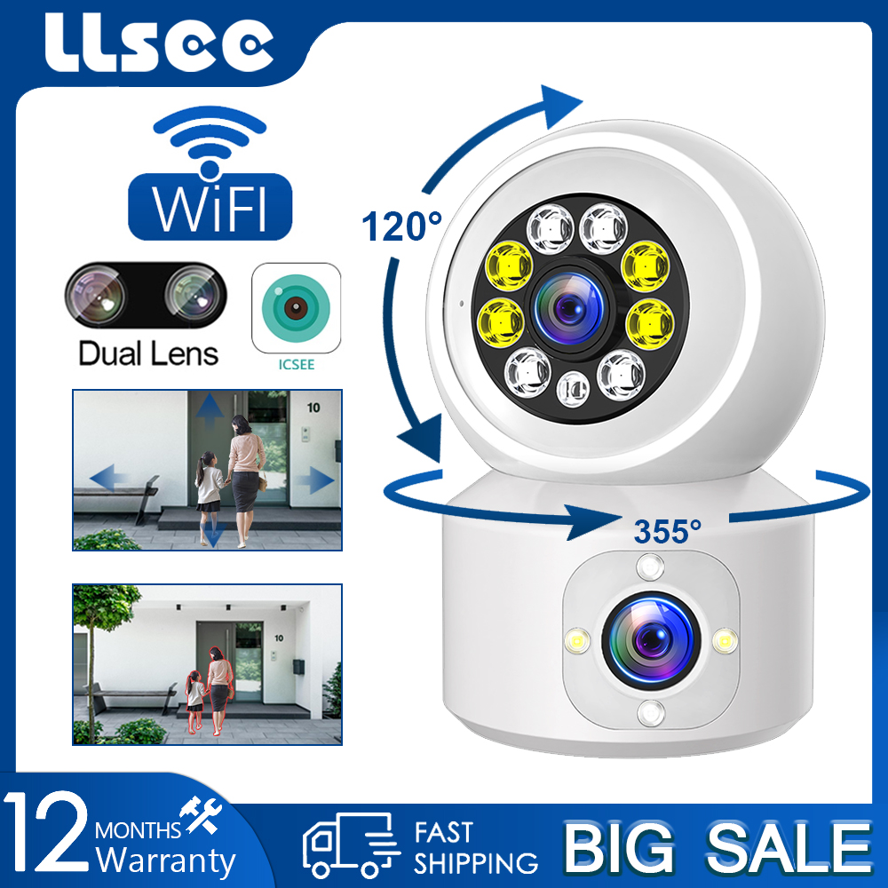  LLSEE 4MP Camera icsee 360 độ Camera trong nhà WIFI không dây CCTV Tầm nhìn ban đêm đầy màu sắc Theo dõi hình người AI Nói chuyện hai chiều Bảo vệ bé an toàn 