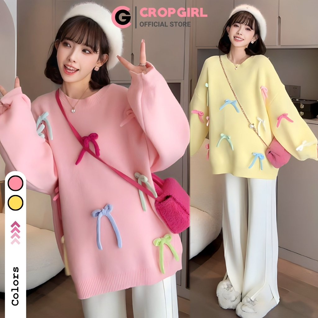 Áo len Quảng Châu đính nơ cute
