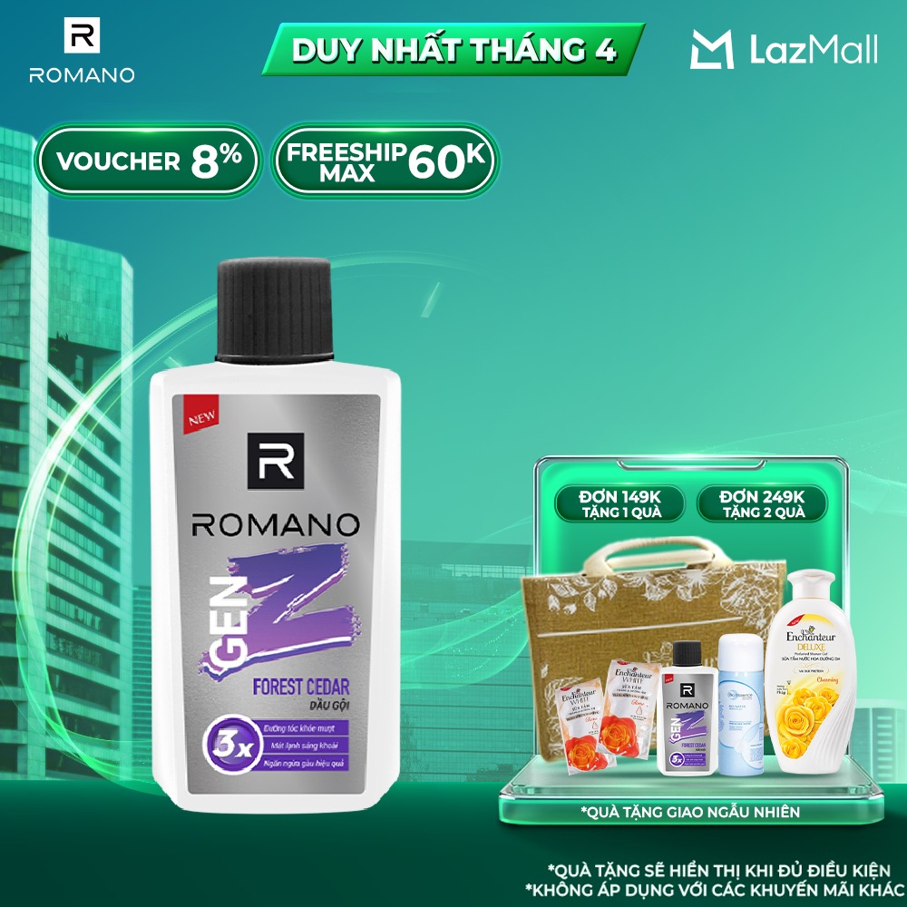 Dầu gội/Tắm gội 2in1 Romano 60g (Mùi Ngẫu Nhiên)