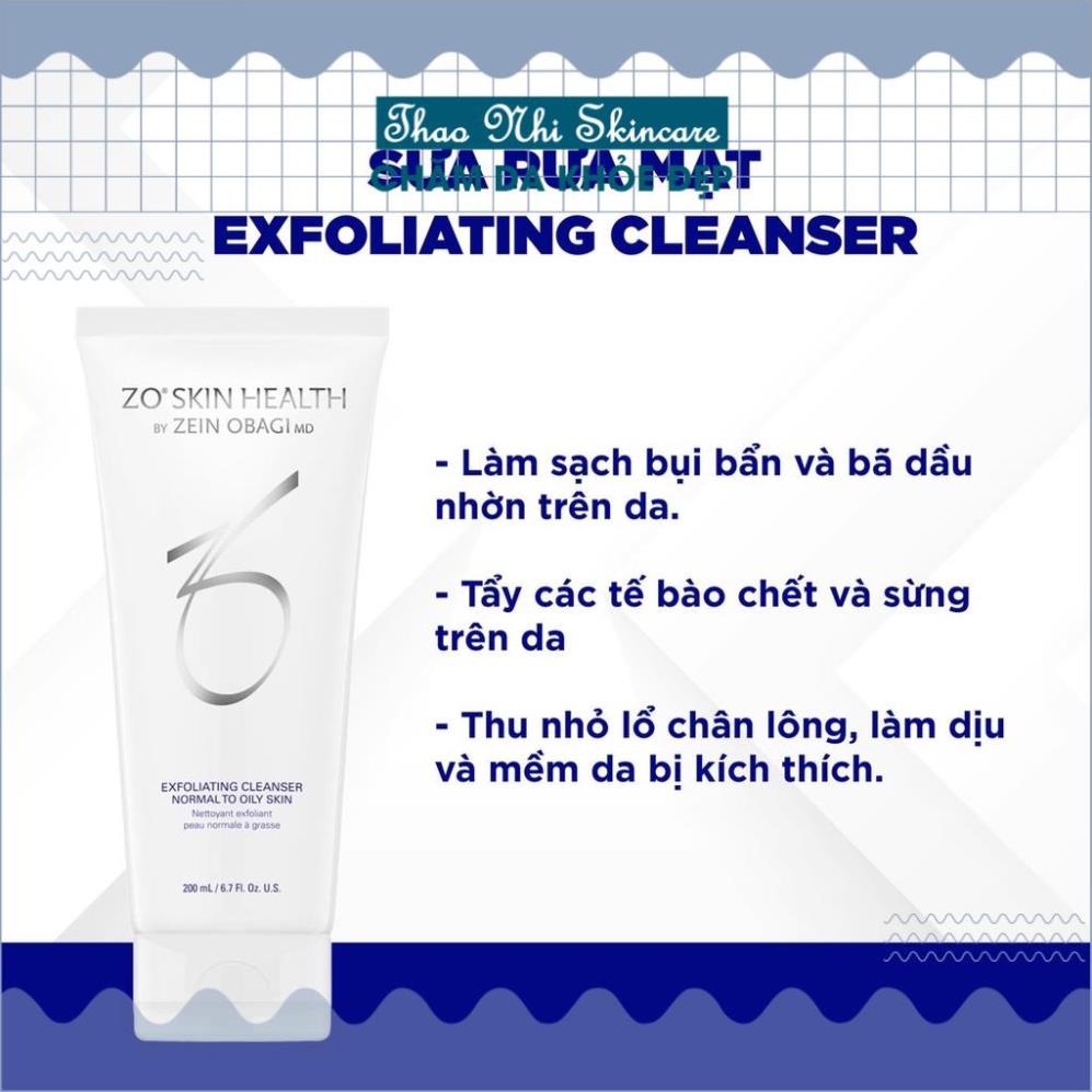 Sữa rửa mặt cho da thường và da thiên dầu exfoliating cleanser 200ml