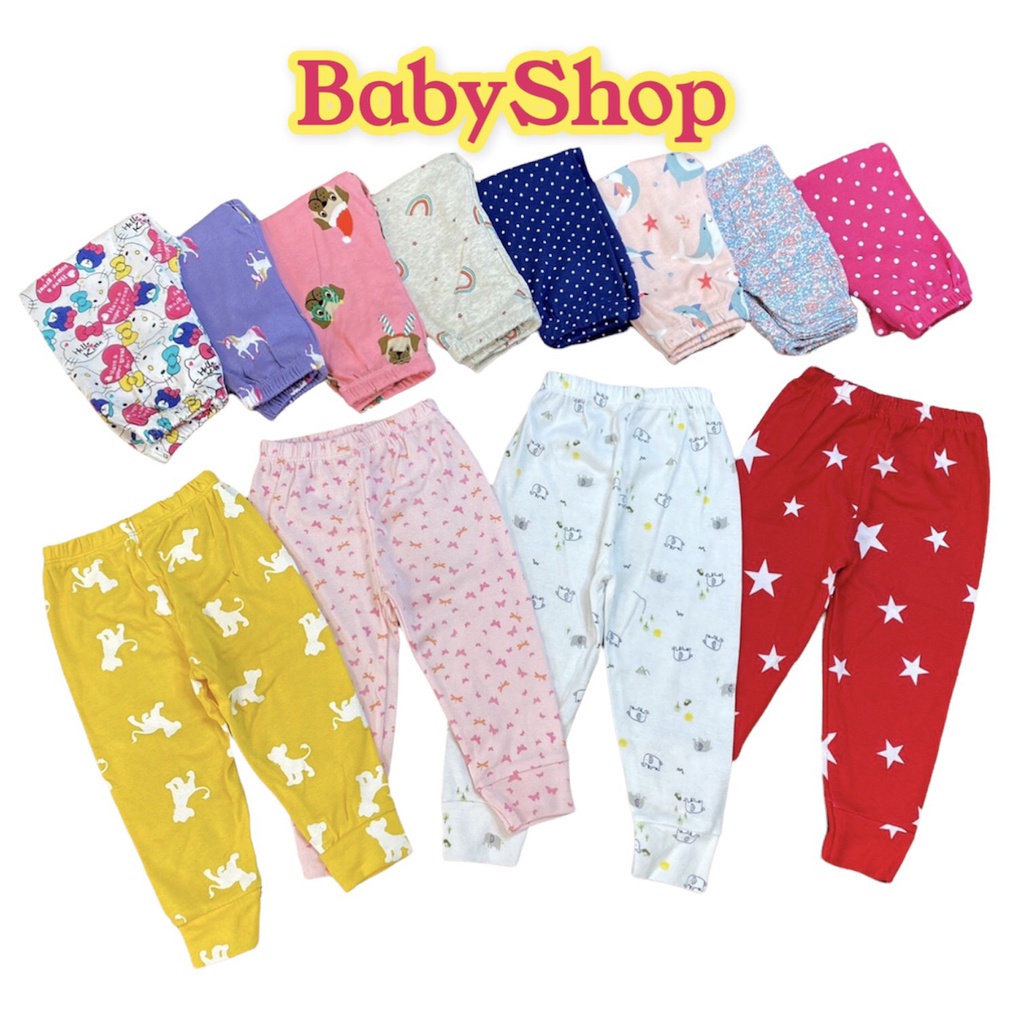 Set 5 quần dài chục cho bé họa tiết dễ thương, chất vải cotton xuất xịn mềm mát co giãn thoải mái