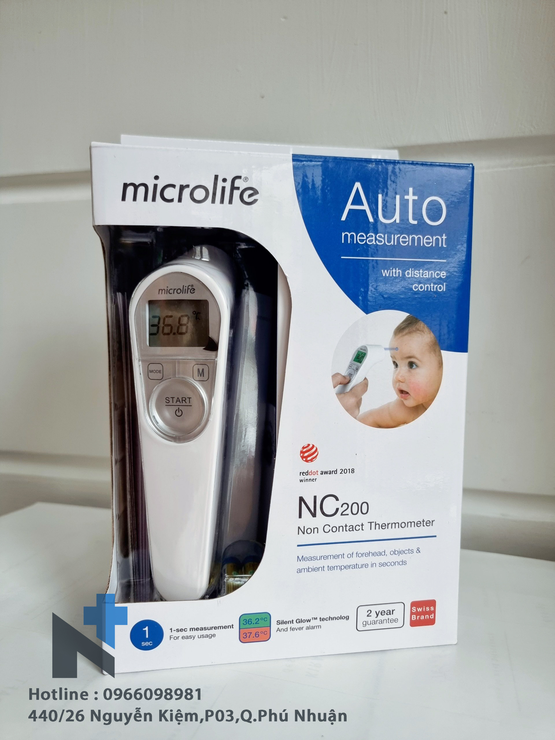 Nhiệt kế hồng ngoại điện tử đo trán Microlife NC 200 - BH 2 năm