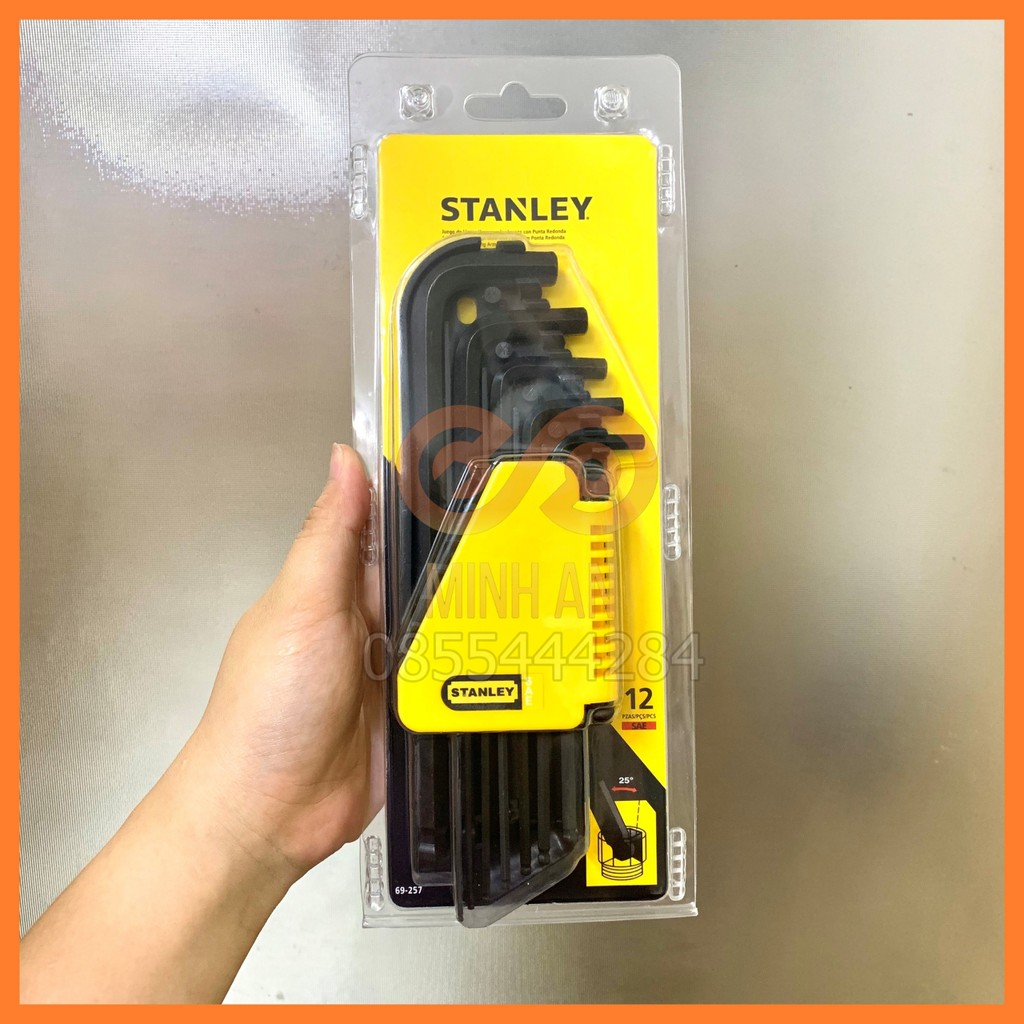 Bộ lục giác 12 chi tiết hệ in 1/16" - 3/8" stanley 69-257