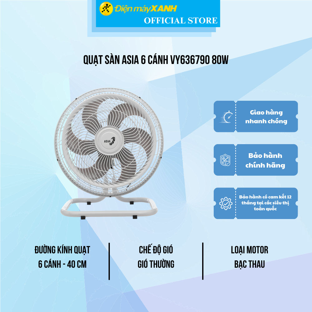 Quạt sàn Asia 6 cánh VY636790 80W