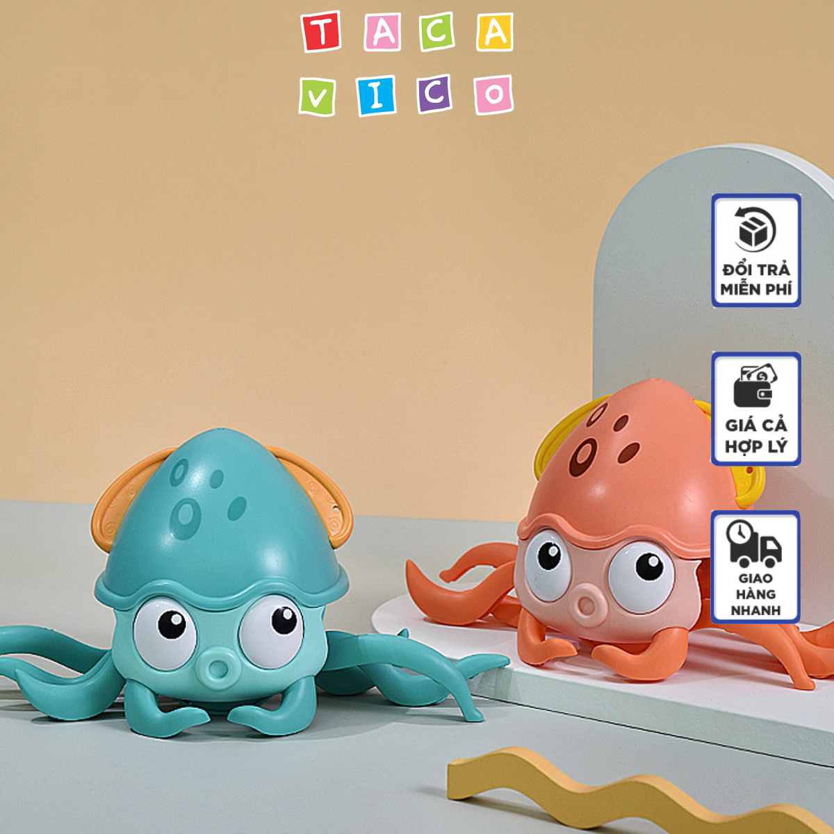 Đồ chơi bạch tuộc bơi lội trong nước, bạch tuộc dây cót, đồ chơi nhà tắm, đồ chơi vui nhộn cho bé-TACAVICO