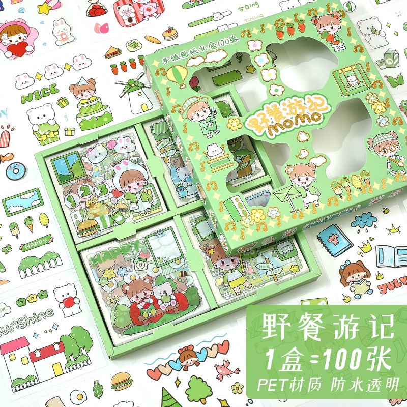 Sticker dán nhãn dùng trang trí bình nước sổ tay