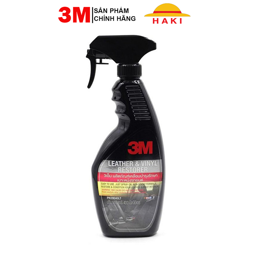Dung dịch vệ sinh nội thất ô tô, chai vệ sinh da ghế ô tô bảo dưỡng nhựa taplo, tappi cửa 3M CHÍNH HÃNG 39040LT Thái Lan