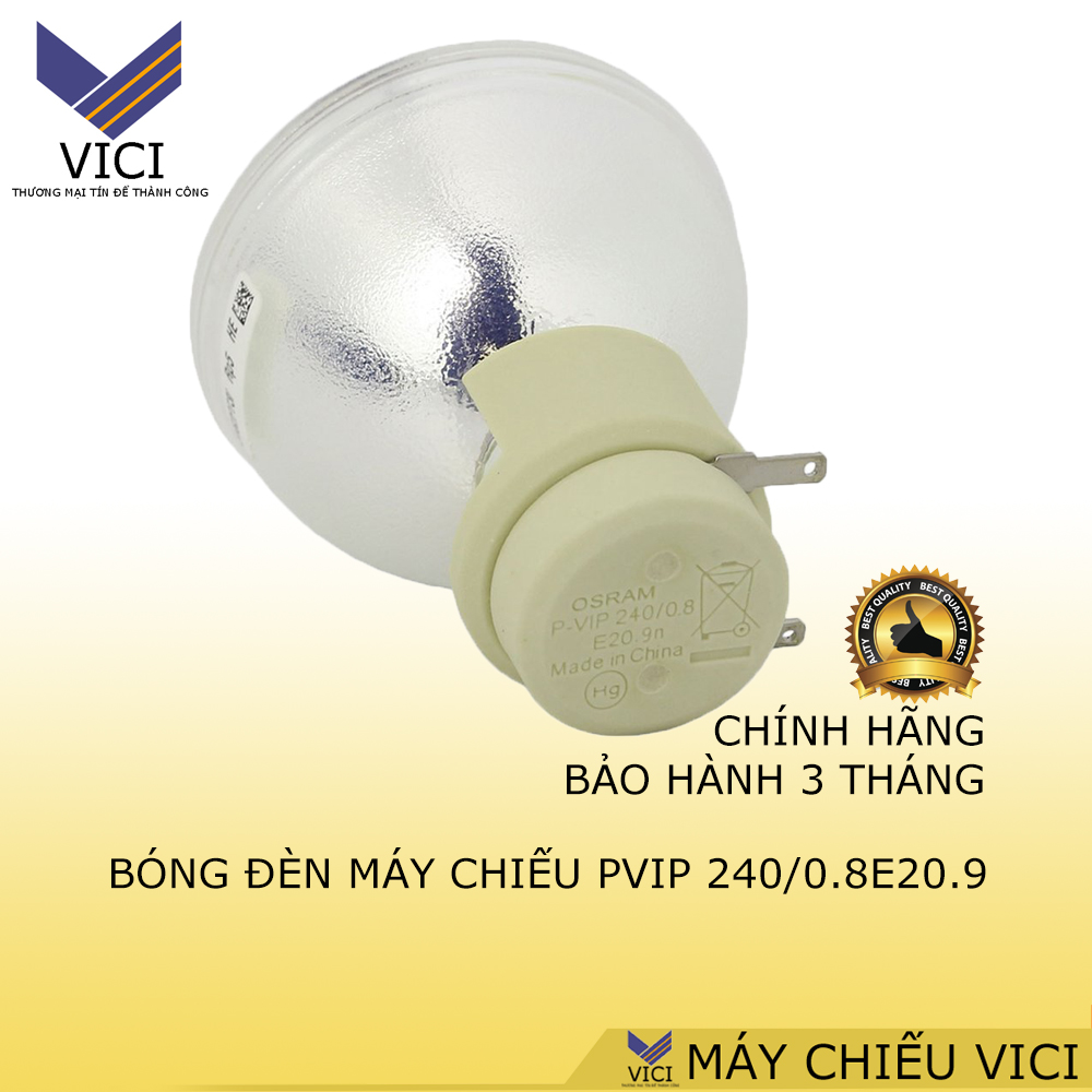 Bóng đèn máy chiếu PVIP 240/0.8E20.9. Bóng chính hãng, sáng đủ công suất ansi lumen nhà sản xuất