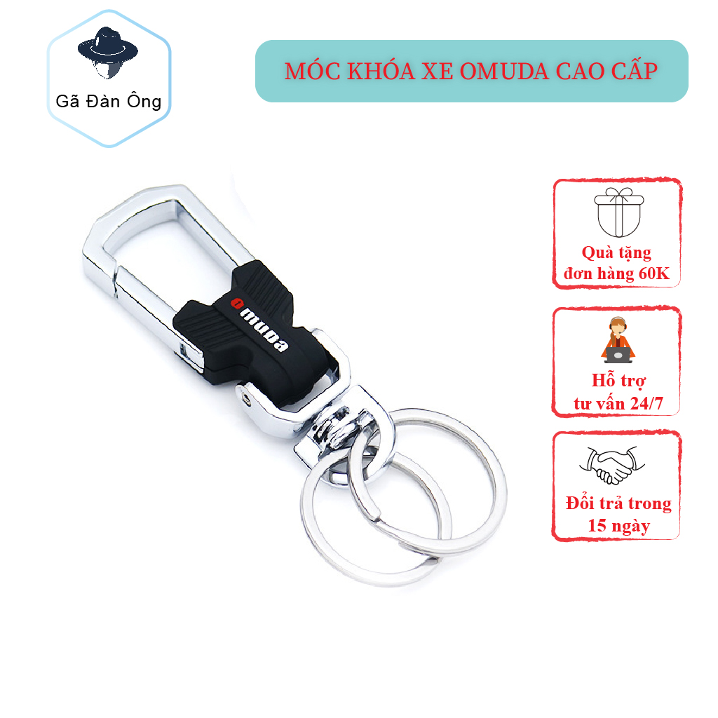 Móc khóa xe OMUDA cao cấp chất liệu inox có chốt móc lưng quần Gã Đàn Ông G3742