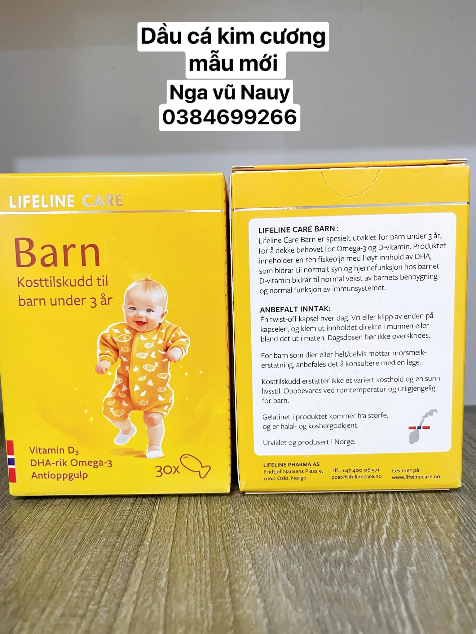 Combo 2 hộp dầu cá kim cương   DHA Barn Nauy cho bé