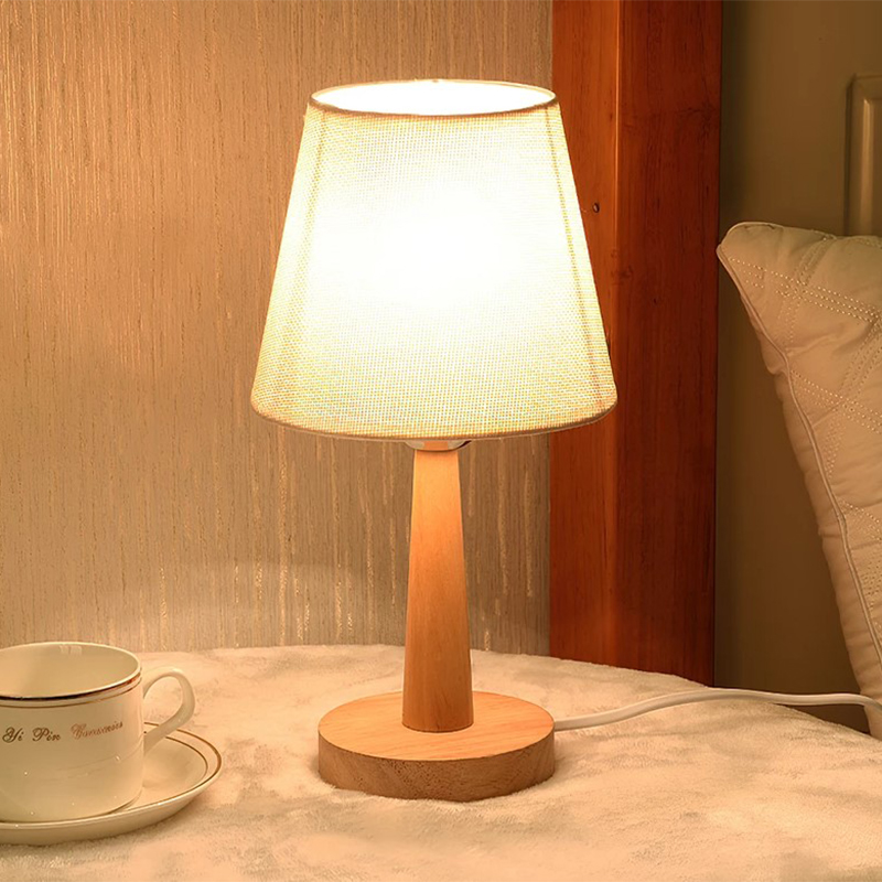 Đèn ngủ để bàn gỗ vintage, tăng giảm ánh sáng, led e27 vàng, đèn led, đèn bàn, đèn phòng ngủ, dùng decor trí phòng ngủ, phòng khách với điều khiển từ xa