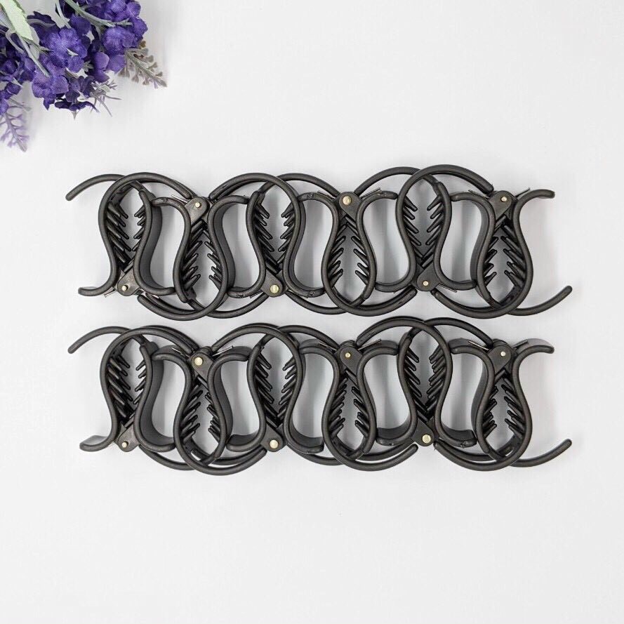 Combo 12 kẹp tóc càng cua màu nhám Đen dẻo bẻ không gẫy Cao Cấp (SET 12 chiếc )