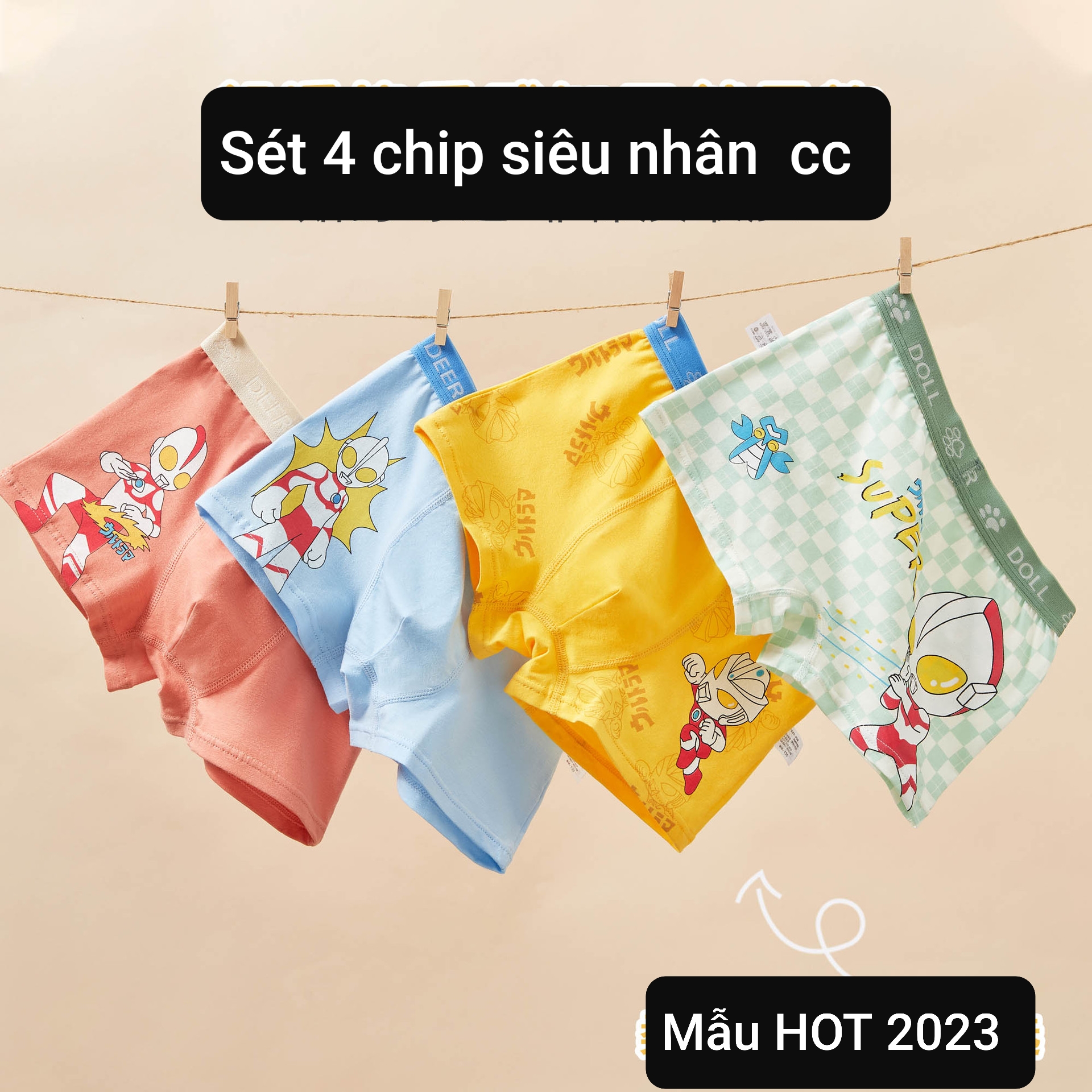 Quần lót bé trai BABYBOSS size đại bé 9-35kg combo 4 quần chip trẻ em