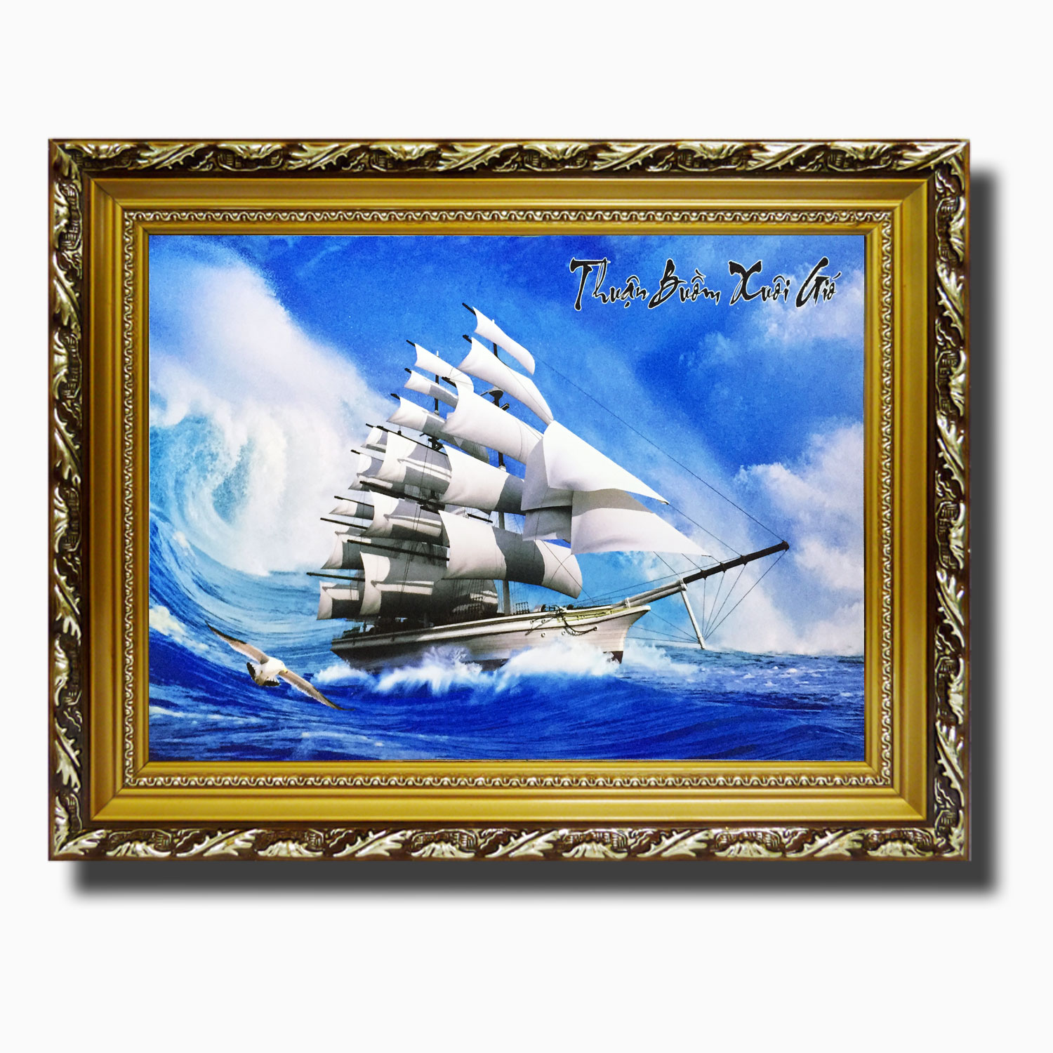 Tranh treo tường - Thuận Buồm Xuôi Gió 08 - Tranh Minh Hiền (KHUNG GỖ - 70 x 100 cm)