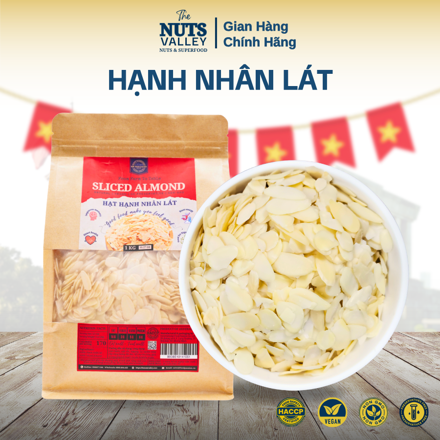 Hạnh Nhân Cắt Lát & Sợi Nhập Khẩu Úc – Làm Bánh, Chè Khúc Bạch, Salad Eat Clean – Almond Slice, The Nuts Valley
