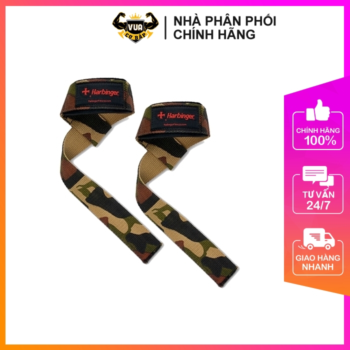 Dây Kéo Lưng Harbinger Padded Cotton Lifting Straps Camo