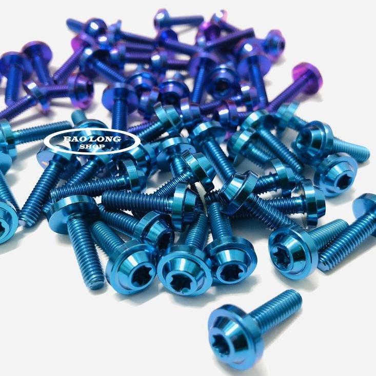 ỐC TITANIUM GR5 4li15 gắn nắp bình dầu,dàn áo Vario,Winner,Wave,Exciter (màu xanh lục,xanh tím)