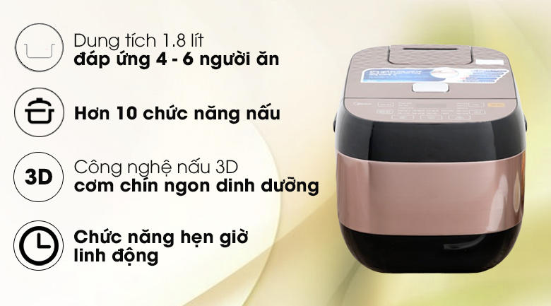 Nồi cơm điện tử midea mb-fs5006 1.8 lít