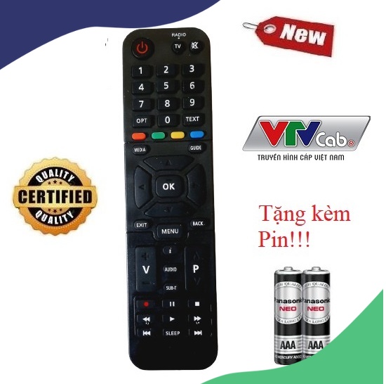 Remote điều khiển cho đầu VTVcab HD Kaon- Hàng chính hãng tặng kèm Pin!!!