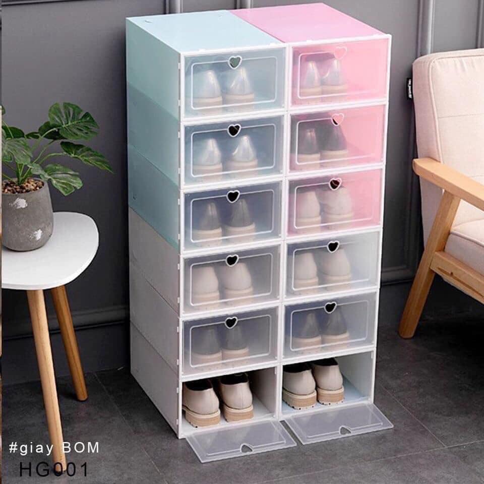 COMBO 05 HỘP ĐỰNG GIÀY DÉP BẰNG NHỰA MICA CỨNG TRONG SUỐT