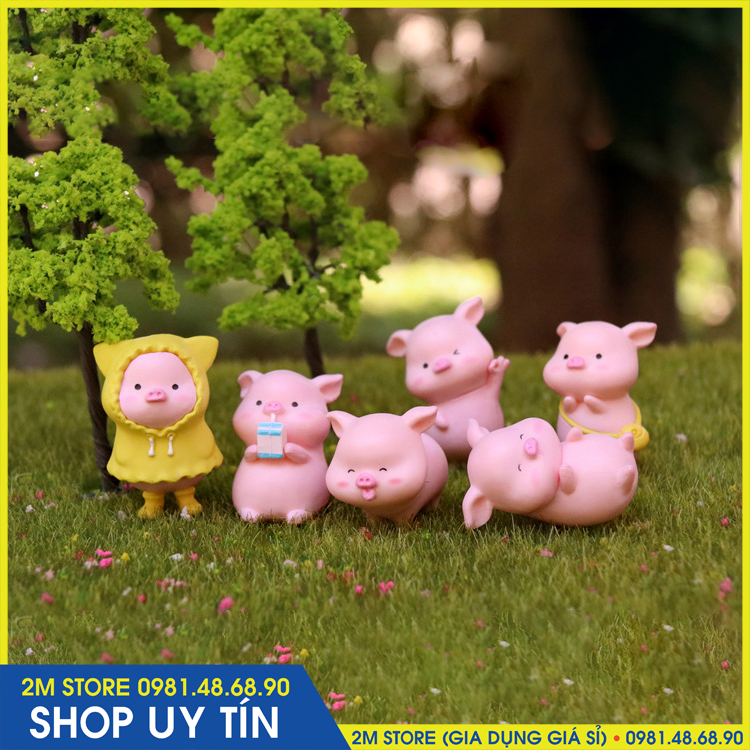 (CHỌN MẪU) Phụ Kiện Trang Trí Tiểu Cảnh Terrarium Heo Con Đáng Yêu 6 Cảm Xúc